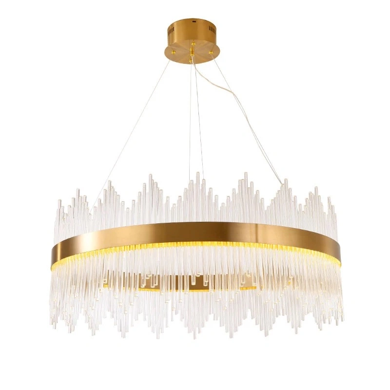 Luxury Modern Home Decorative Pendant Light Gold Rectangle Crystal Chandeliers (WH-AP-89)