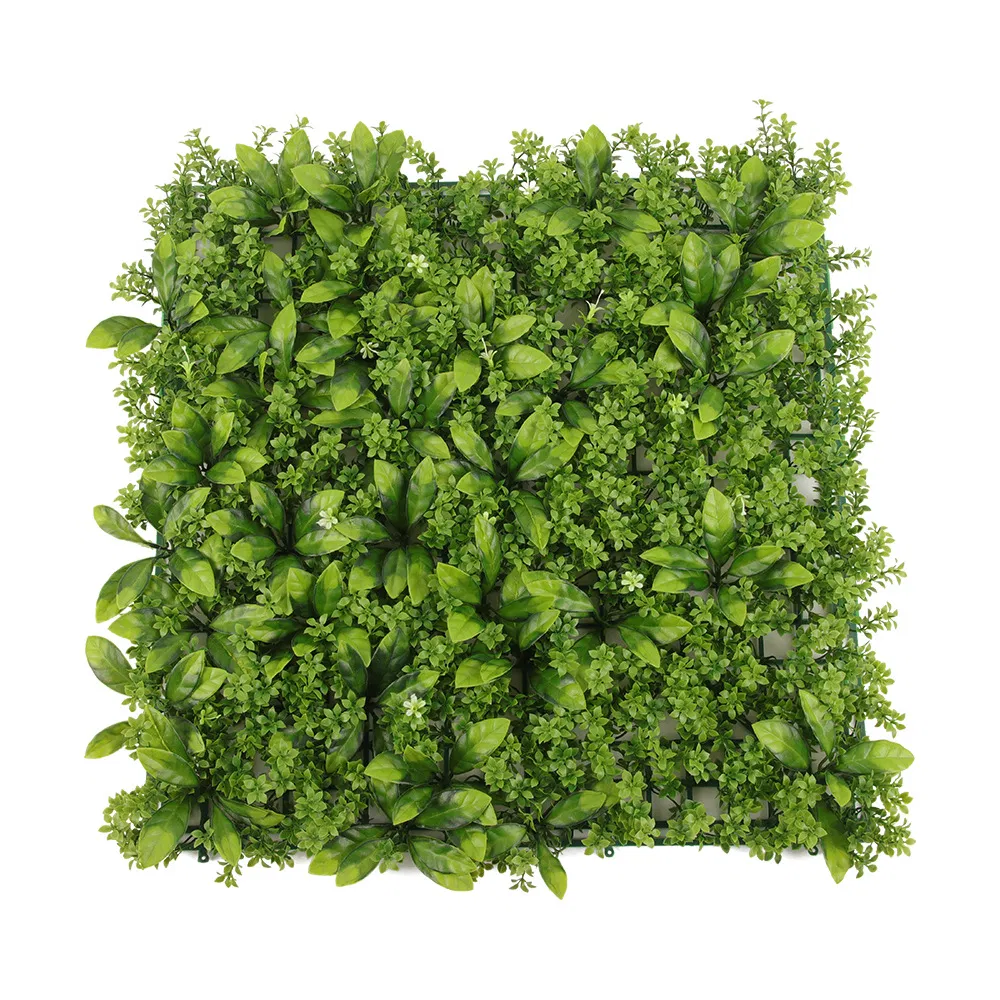 뜨거운 판매 정원 실내 장식 가짜 식물 녹색 잎 플라스틱 인공 잔디 꽃 장식 식물 녹색 헤지 패널